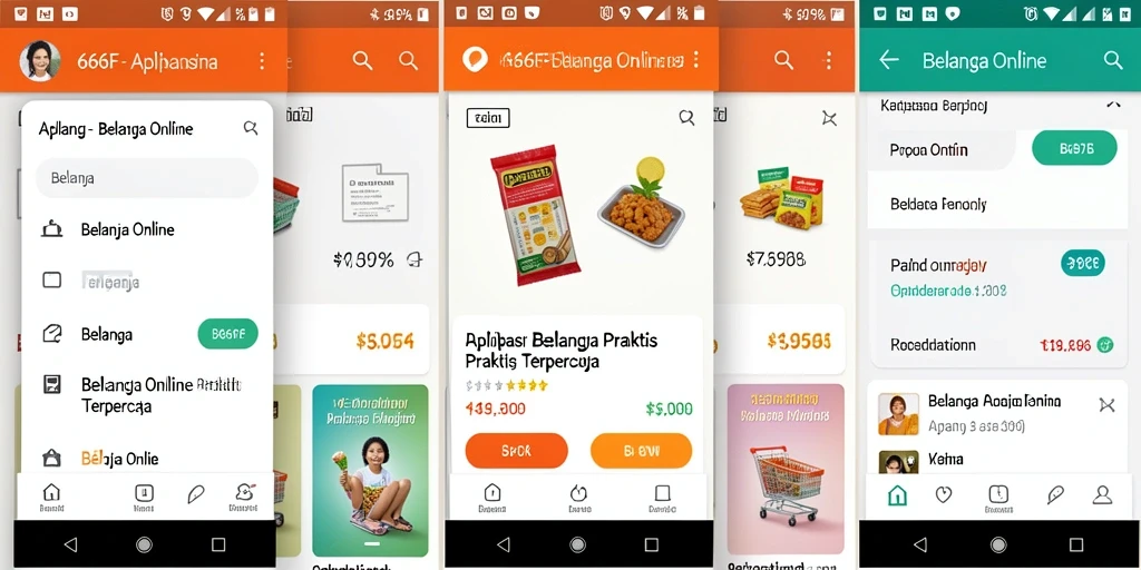 Antarmuka aplikasi 666F untuk pengalaman Belanja Online yang menarik.