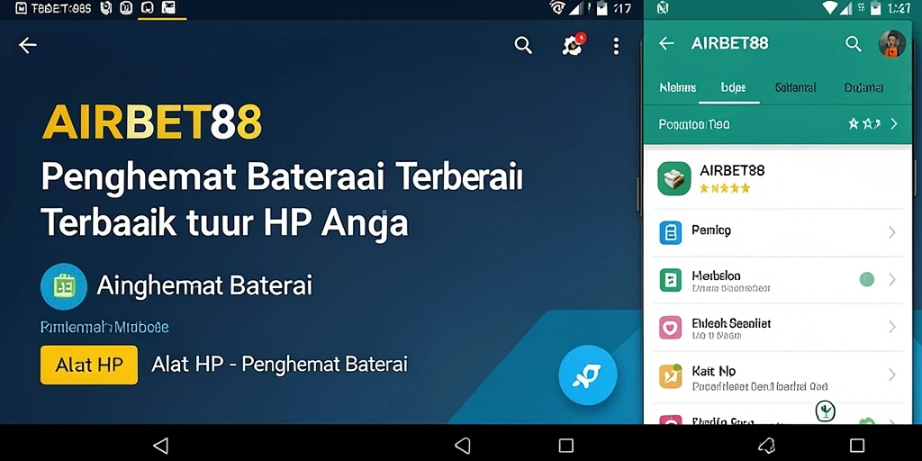 Tampilan antarmuka AIRBET88 yang menampilkan fungsi penghemat baterai.