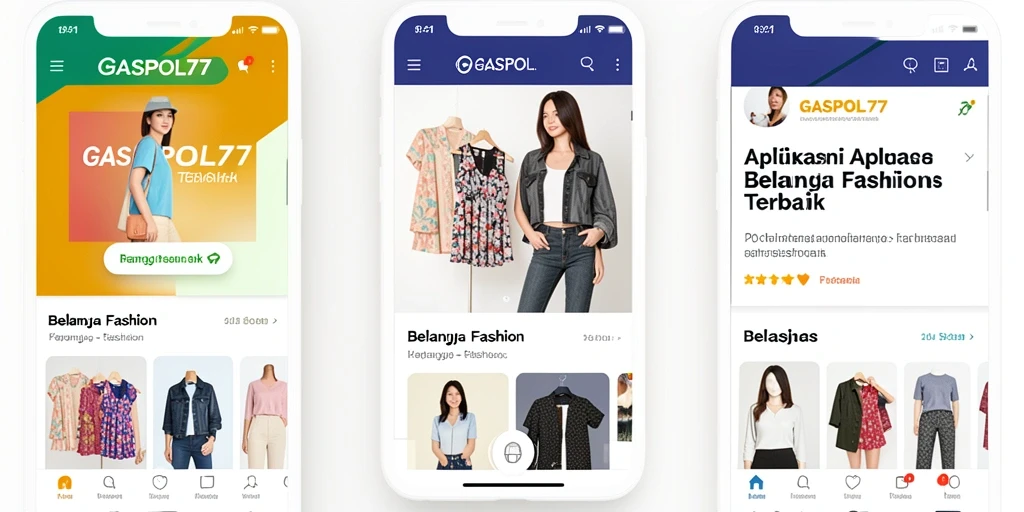 Tampilan antarmuka GASPOL77 yang sederhana dan menarik untuk berbelanja fashion.