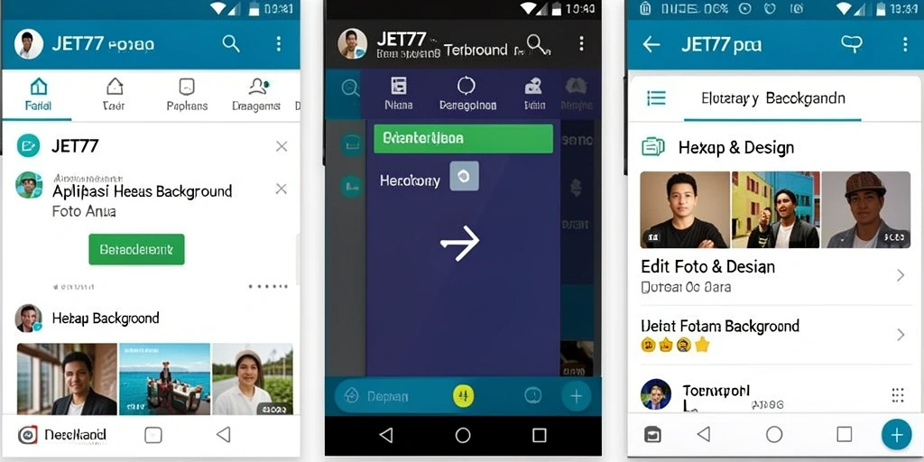 Antarmuka pengguna JET77 untuk penghapusan latar belakang yang mudah.