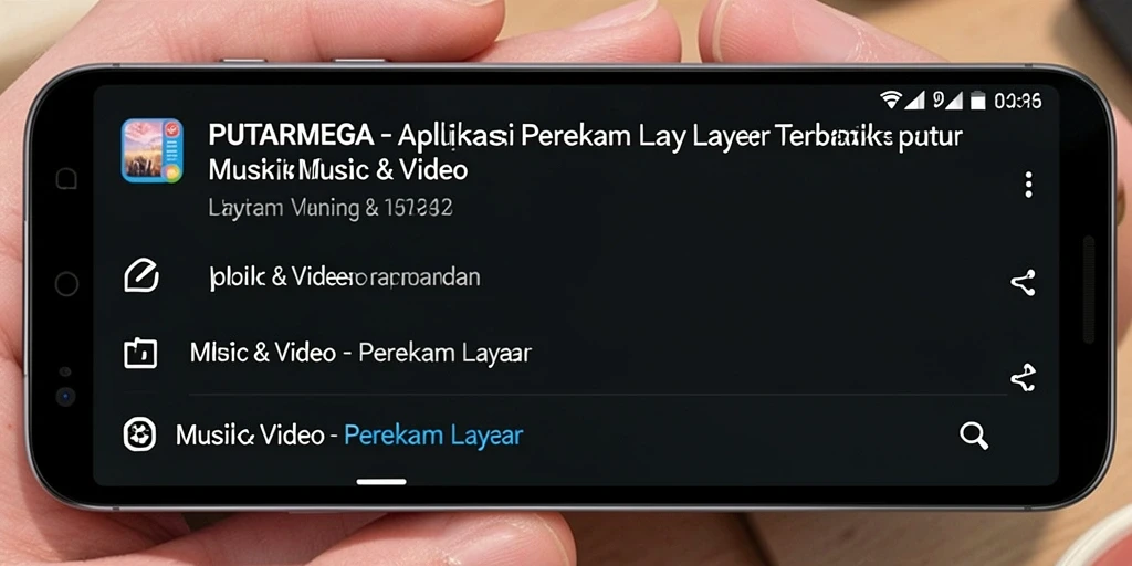 Antarmuka PUTARMEGA saat merekam layar dengan berbagai fitur.