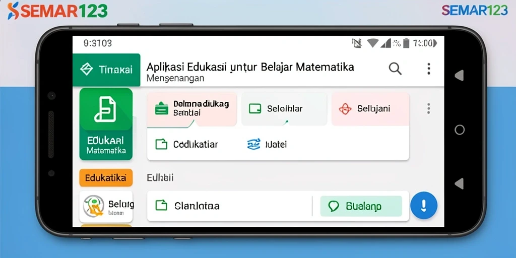 Antarmuka SEMAR123 yang menarik dan edukatif untuk belajar matematika.