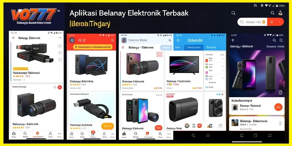 Antarmuka pengguna VO777 menampilkan berbagai produk elektronik yang menarik.