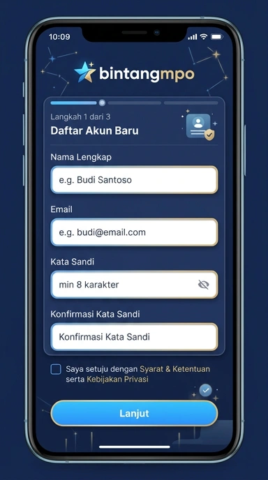 Langkah Mudah Buat Akun Bintangmpo di Android