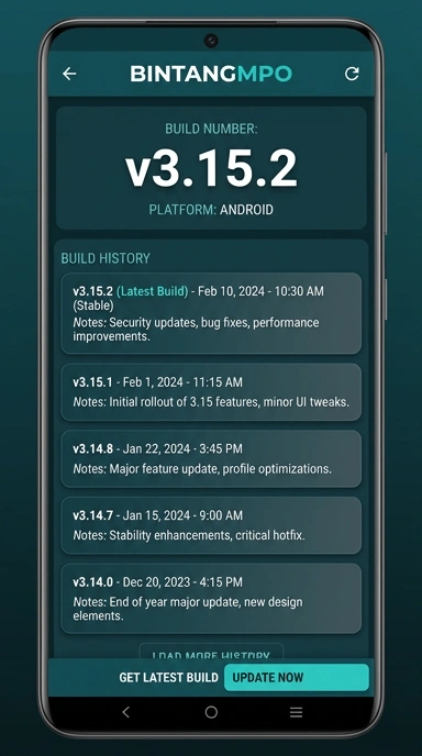 Riwayat Versi Bintangmpo untuk Pengguna Android